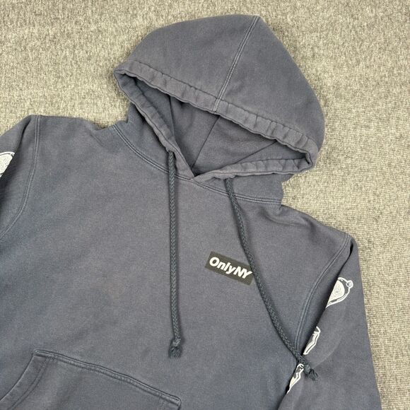 OnlyNY New York City Recycles Hoodie Men's Small Blue Spell Out‎ Sweatshirt Rap - Picture 1 of 9